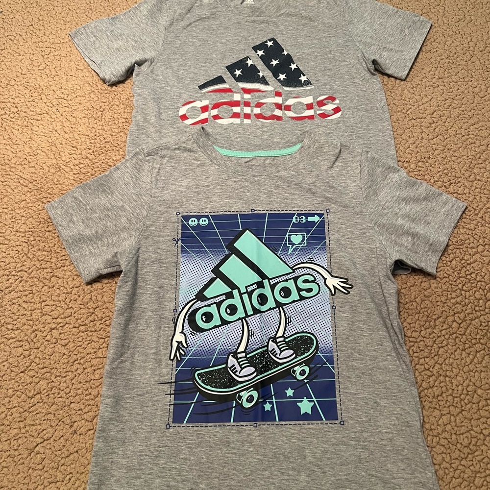 Adidas Shirts Set of (2) Boys Size 8